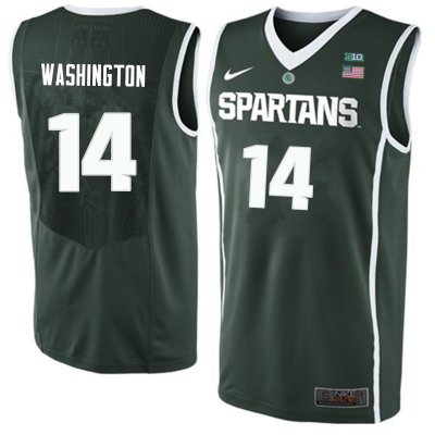 Men Michigan State Spartans NCAA #14 Brock Washington Green Authentic Nike 2019-20 Stitched College Basketball Jersey BW32Z45PG
